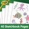 Crayola Animal Animations Wirebound Sketchpad, Unruled, Gold/Green Cover, 40 White 9 x 9 Sheets 99-3404 - alternate 5